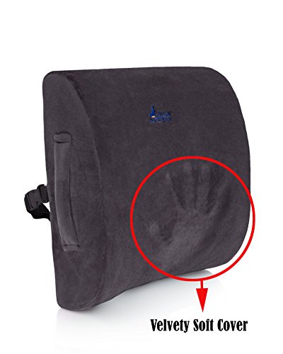  Desk Jockey Back Pillow Lumbar Support - Firm Therapeutic Grade Memory Foam For Driving Car, Office Chairs