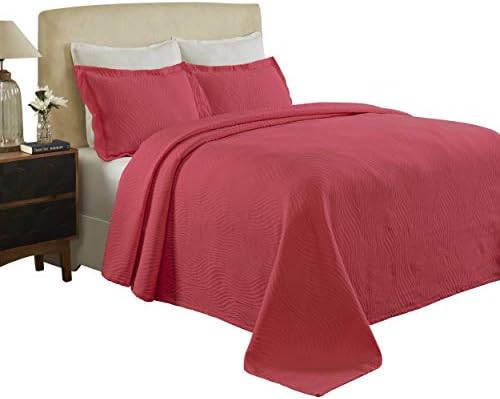  Cascade Cotton Jacquard Matelassé 3-Piece Bedspread Set