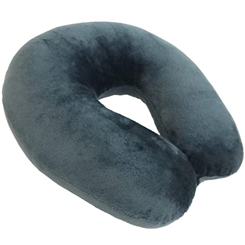  Wolf Essentials Adult Cozy Soft Microfiber Neck Pillow, Compact, Perfect For Plane Or Car Travel, Charcoal