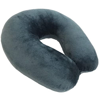  Wolf Essentials Adult Cozy Soft Microfiber Neck Pillow, Compact, Perfect For Plane Or Car Travel, Charcoal