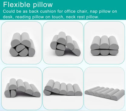  Lumbar Support Pillow For Office Chair,Computer/Desk Chair/Couch,Back Support Pillow Adjustable,Breathable Mesh Cover,Patented 6-fold Semicircular Back Cushion Hanging On Office Chair,Medium Soft