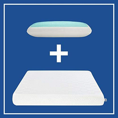  Ealy 8-Inch Full Memory Foam Bed In A Box With CopperChill + Essentials Memory Foam Gel Cooling Pillow Set