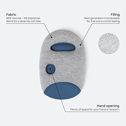  OSTRICH PILLOW MINI Travel Pillow For Airplane Head Support - Travel Accessories For Hand And Arm Rest, Power Nap On Flight And Desk - Sleepy Blue