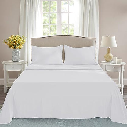  CHUN YI Bed Sheets Queen Size, 4 Piece Sheet Set, Fitted Sheet And Pillowcase Set, Queen Sheets Deep Pocket, Super Soft Breathable Cooling Sheets Hotel Luxury Sheets Easy Care (Grey)