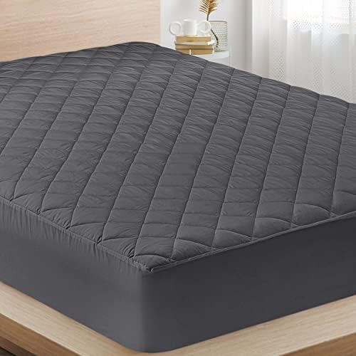  Quilted Fitted Mattress Pad (Queen) - Elastic Fitted Mattress Protector - Mattress Cover Stretches Up To 16 Inches Deep - Machine Washable Mattress Topper