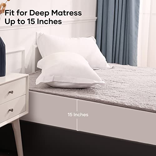  Heated Mattress Pad Queen Size 60"x80", Electric Underblanket Mattress Soft Polyester Fabric, Dual Controller With 10 Heat Settings, 9 Timer Auto Off Settings & Machine Washable, Gray