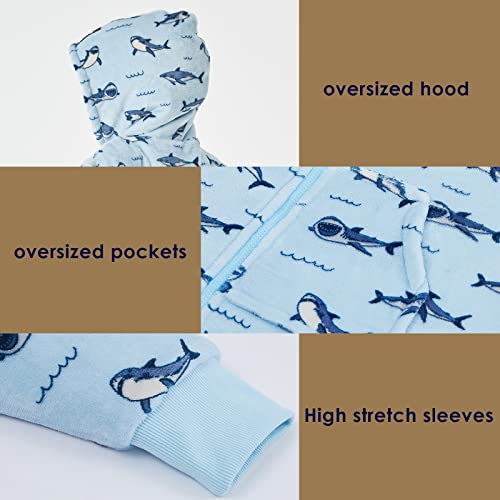  JOYWOO Wearable Blanket Hoodie For Kids, Oversized Hoodie Sweatshirt Blanket, Gift, Cozy And Fuzzy Sherpa Hoodie Blanket With Zipper And Giant Pocket