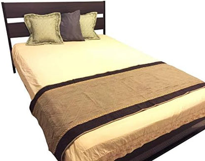  Quilted Micro Suede Bed Runner Scarf Slipcover Pad Or Furniture Protector V2 (26x76 Inch, Brown)