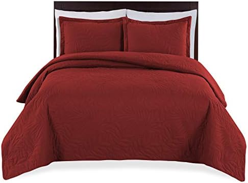  Bedding Oversize Lightweight 3 Piece Coverlet Set (Light Gray/Weaving, Queen)