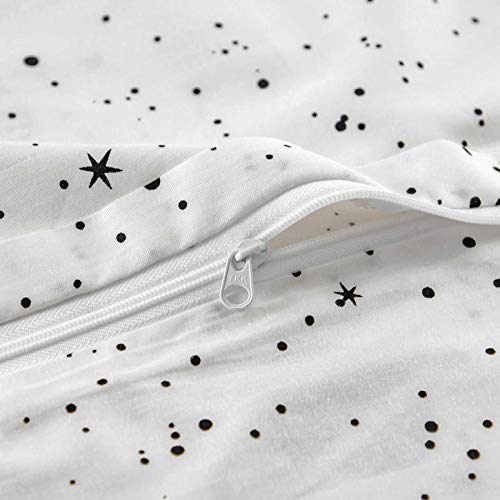  White Celestial Duvet Cover Queen 100% Cotton Cute Planet Duvet Cover 3 Pieces Set 1 Galaxy Star Pattern Duvet Cover With Zipper Ties 2 Pillowcases Luxury Soft Celestial Bedding Set Durable
