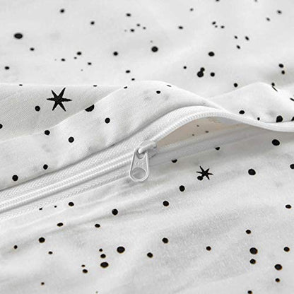  White Celestial Duvet Cover Queen 100% Cotton Cute Planet Duvet Cover 3 Pieces Set 1 Galaxy Star Pattern Duvet Cover With Zipper Ties 2 Pillowcases Luxury Soft Celestial Bedding Set Durable