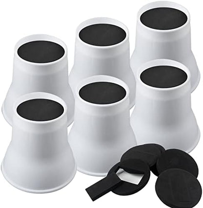  DEDU Bed Risers 6 Inch Heavy Duty 6 Pack, Furniture Risers With Caster Pads Supports Up To 6600 Lbs, Round Couch Risers For Sofas, Desk (Black)