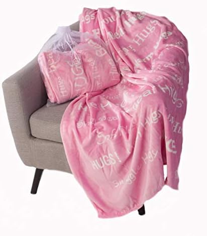  “Hugs” Plush Throw Blanket- Inspired Gift Ideas For The Entire Family, Comfort Gifts, Blue