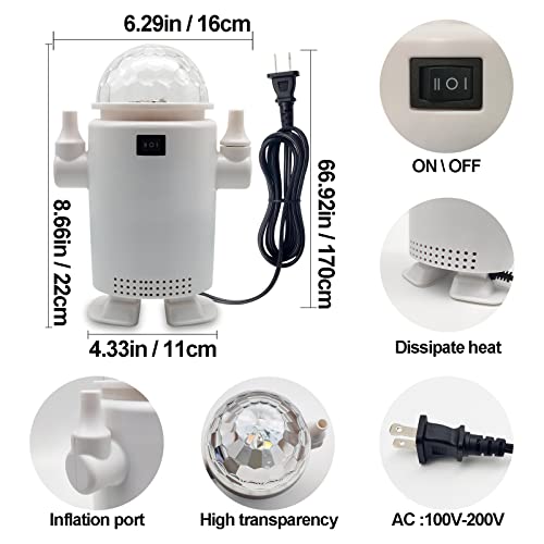  Lectric Balloon Pump And LED In One, Portable Dual Nozzle Electric Balloon Blower Pump Inflation For Decoration, Party