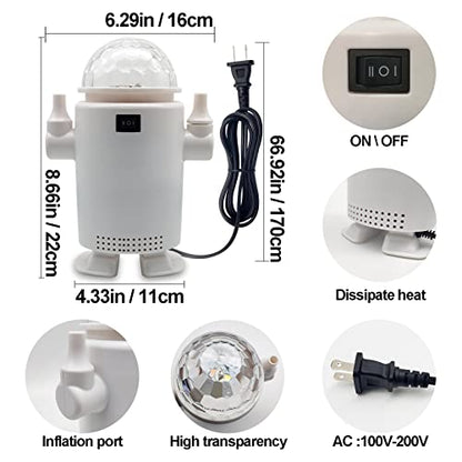  Lectric Balloon Pump And LED In One, Portable Dual Nozzle Electric Balloon Blower Pump Inflation For Decoration, Party