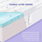  ABENE 4 Inch Dual Layer Memory Foam Mattress Topper Queen, 2 Inch Cooling Gel Memory Foam Plus 2 Inch Down Alternative Pillowtop Mattress Pad With Bedside Pocket