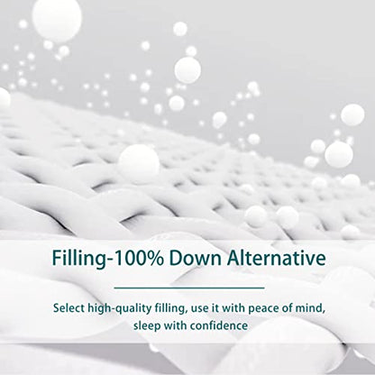  Down Alternative Comforter Queen-90X90 Inches Size All Season Duvet Insert White Soft Brushed Microfiber Cover Skin-Friendly Noiseless Quilted Comforter