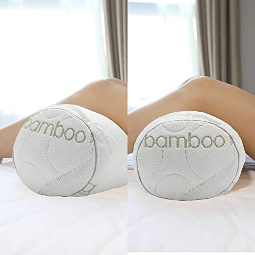  Kingnex 24x8 Bolster Roll Pillow For Back Or Side Sleeper Under Knee Between Legs Pillow Lower Back Pain Cylinder Pillow With Removable Bamboo Cover 24x8