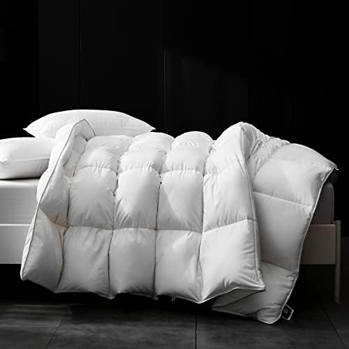  Queen Size Down Comforter - Goose Duck All Season Down Comforter With Filling Down And Feather And Cotton Cover - Duvet Insert Or Stand-Alone Down Comforter
