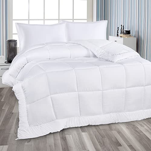  All Season Down Alternative Quilted Twin/Twin XL Comforter - Duvet Insert With Corner Tabs - Machine Washable – Bed Comforter - White