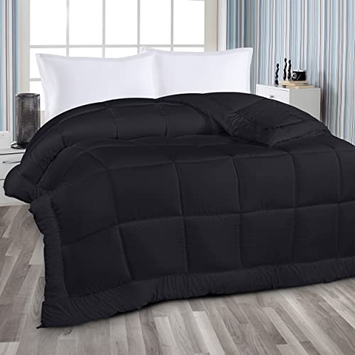  All Season Down Alternative Quilted Queen Comforter - Duvet Insert With Corner Tabs - Machine Washable - Bed Comforter - (Bulk Pack Of 6 - Black)