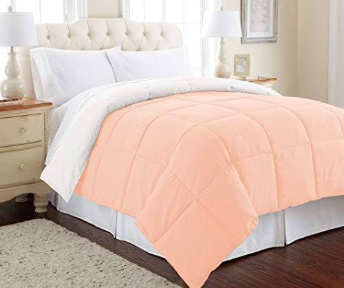  Down Alternative Microfiber Quilted Reversible Comforter & Duvet Insert - Soft, Comfortable Alternative To Goose Down - Bedding For All Seasons Amethyst/Silver Full/Queen