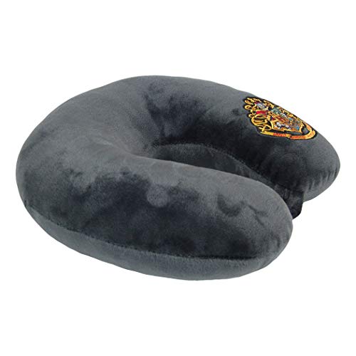  Harry Potter, "Hogwarts Crest" Applique Travel Neck Pillow, 12" X 13" X 3", Multi Color