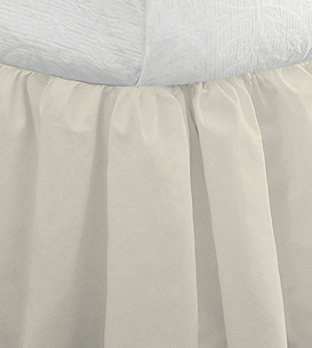  Bedding Ruffled Bedskirt, Classic 14” Drop Length, Gathered Styling, Queen, Ivory (FRE30114IVOR03)