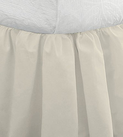 Bedding Ruffled Bedskirt, Classic 14” Drop Length, Gathered Styling, Queen, Ivory (FRE30114IVOR03)
