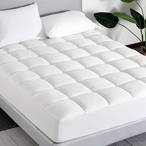  100% Waterproof Mattress Pad Full Size, Quilted Fitted Mattress Protector - Soft Breathable Jacquard Air Fabric - Washable Mattress Cover, Deep Pocket 8"-21", Full