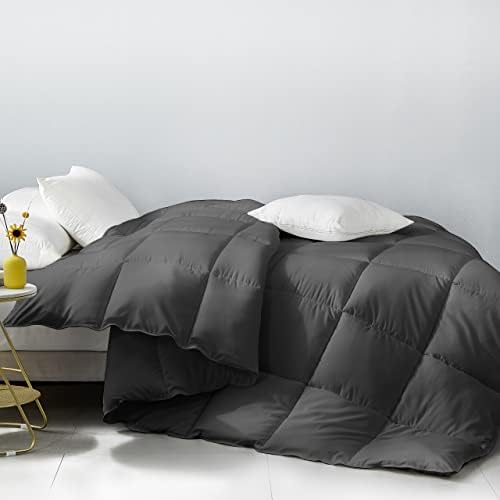  Down Alternative Comforter Queen-90X90 Inches Size All Season Duvet Insert White Soft Brushed Microfiber Cover Skin-Friendly Noiseless Quilted Comforter