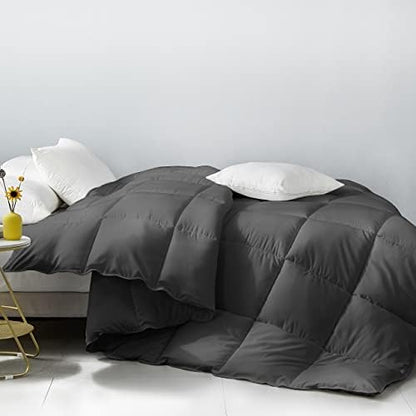  Down Alternative Comforter Queen-90X90 Inches Size All Season Duvet Insert White Soft Brushed Microfiber Cover Skin-Friendly Noiseless Quilted Comforter