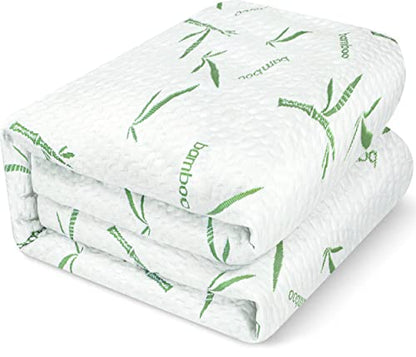  Premium Bamboo Waterproof Mattress Protector Twin 340 GSM, Fits 15 Inches Deep, Mattress Cover, Breathable, Fitted Style With Stretchable Pockets