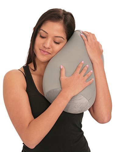  Mooshi Squish Mini Microbead Jelly Bean Bed Pillow (12" X 7") – Airy Squishy Soft Microbeads – Eight Wild Fun Colors To Choose From – Cuddly And Fun Dormroom Accessory – Bed Pillow, Light Grey