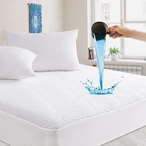  100% Waterproof Mattress Protector, Full Breathable & Soft Mattress Cover, Fitted Bed Protector Stretch Up To 21", Deep Pocket Design Bed Protector
