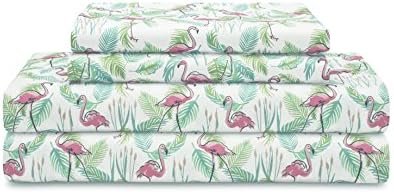  Elite Home Products Soft Microfiber Coastal Printed/Embroidered Sheet Set
