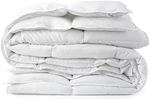  Chezmoi Collection Light Warmth White Down Alternative Comforter Duvet Insert, Oversized Queen Size