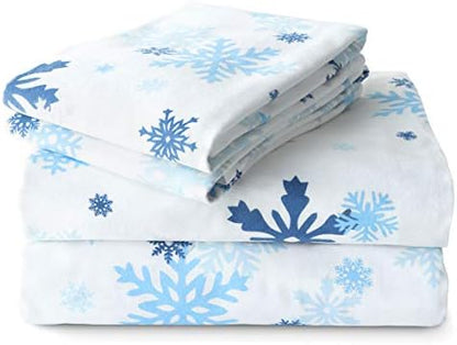  - Queen Flannel Sheets Complete Set - Includes Flat Sheet/Fitted Bed Sheet/ 2 Pillow Cases, Warm And Cozy Winter Sheets - Polar Bears