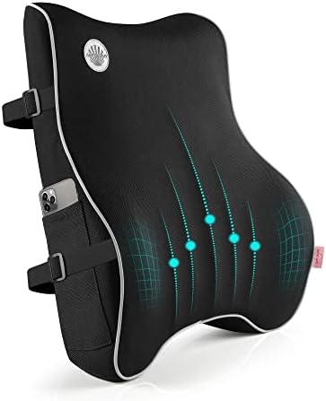  Lumbar Support Pillow,Memory Foam Back Support For Office Chair,Computer Chair,Car Seat,Recliner And Couch With Breathable 3D Mesh Cover,Ergonomic Design Orthopedic Backrest For Back Pain Relief