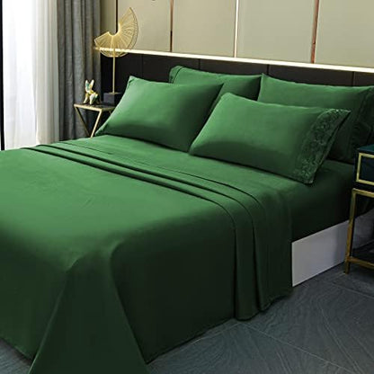  LONAVA King Size Sheets Set - 6 Piece Set Wrinkle Free Hotel Luxury Oeko-TEX Sheets And Pillowcases Set, Silky Soft Microfiber Bed Sheets, Breathable And Elastic, 16-Inch Deep Pockets, Gray