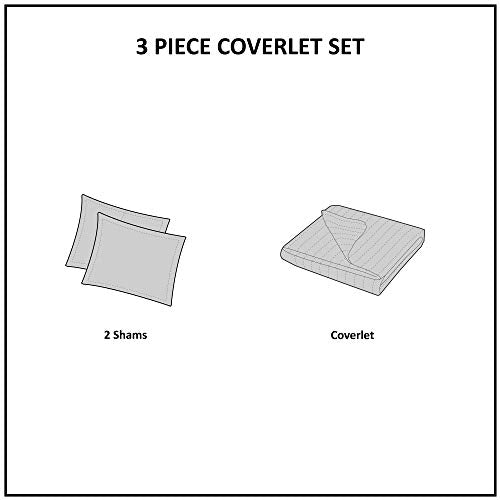  Urban Habitat Caden 3 Piece 100% Cotton Coverlet Double Sided Quilting Geometric Design, Matching Shams, Summer Blanket, Hypoallergenic All Season Bedding-Set, Full/Queen, Blush (UH13-2247)