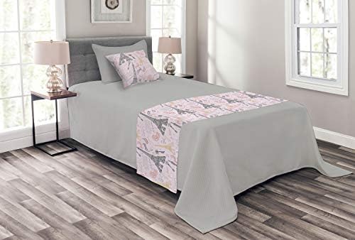  Ambesonne Mandala Bed Runner Set, Circular Pattern Floral And Modern Bohemian Swirling Artwork Print Art, Decorative Bedding Scarf And 2 Pillow Shams For Hotels Homes, King, Purple White