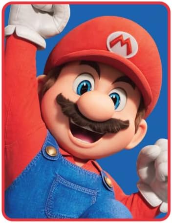  Franco The Super Mario Bros. Movie Kids Bedding Super Soft Micro Raschel Throw, 46 In X 60 In, (100% Official Licensed Product)