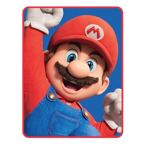  Franco The Super Mario Bros. Movie Kids Bedding Super Soft Micro Raschel Throw, 46 In X 60 In, (100% Official Licensed Product)