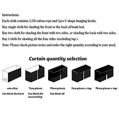  Hoce Dorm Twin Bunk Bed Drapes For Bottom Bunk Bed Privacy Curtains 3 Panels