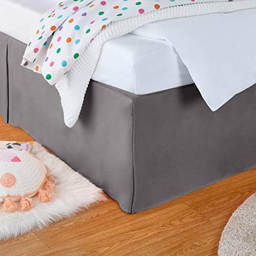 Amazon Basics Lightweight Pleated Bed Skirt - Queen, Bright White