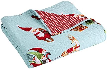  Levtex Home Merry & Bright Collecion - Gnome For The Holidays Quilt - Full/Queen - Christmas Gnomes - Red, Green And White - Quilt (86x86in.) - Reversible - Polyester