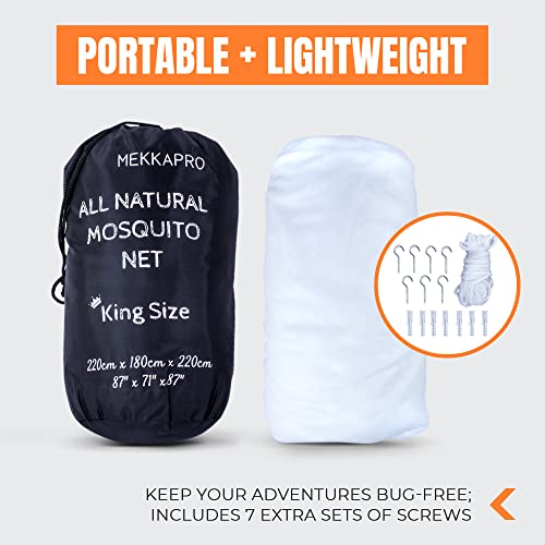 Ultra Large Mosquito Net With Carry Bag, Large 2 Openings Netting Curtains | Camping, Bedding, Patio | Carrying Pouch And Hanging Kit