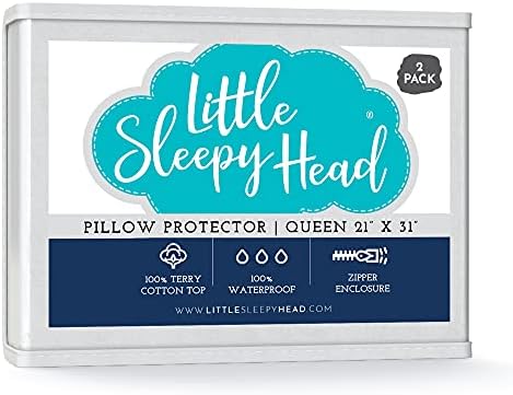  Waterproof, Zippered Queen Pillow Protectors, Set Of 2, Terry Cotton, 100% Hypoallergenic Pillow Covers - 2 Pack, (21x31).