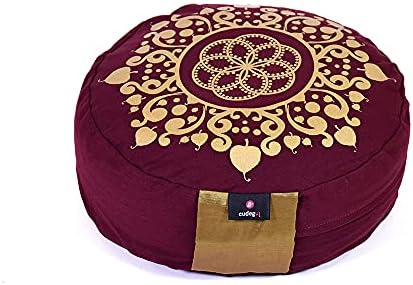  Cudegui Zafu Meditation Cushion Filled With Cofee Husk And Cotton Cover (Purple)